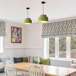 Industrial hanging light metal resin light fixture for kitchen black green led light