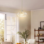 10.4” Bedroom light brushed nickel hanging lighting glass, metal pendant light