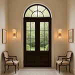 2-Light bulb light gold glass wall sconce glass metal light fixture