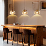 Modern dome chandelier glass hanging light gold pendant fixture