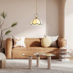 1-Light ceiling lamp fabric metal boho chandelier gold pendant light