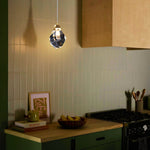 1-Light mini hanging light gold ceiling fixture crystal metal pendant lighting