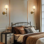 E26 lighting bulbs antique gold vanity and mirror  fabric, metal wall sconces