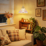 1-light Adjustable hanging fixture glass metal pendant lights amber gold mini chandeliers