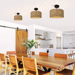 3 light led light rattan dining light natural rattan ceiling light