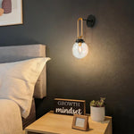 1-Light bulb light metal glass wall sconce black gold light fixtures