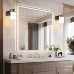 Milk glass wall light fixture aluminium wall lamp black wall light