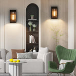 2 Pack bulb light metal exterior wall sconce black lamp fixtures