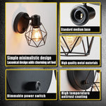 Black Wall Lights Industrial Farmhouse Head Vintage Cage Wall Mount Light Fixture