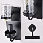 Black sconce lighting seeded glass farmhouse wall sconce