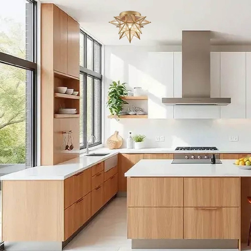 Bohemian ceiling lights gold kitchen light brass, glass, metal hall light