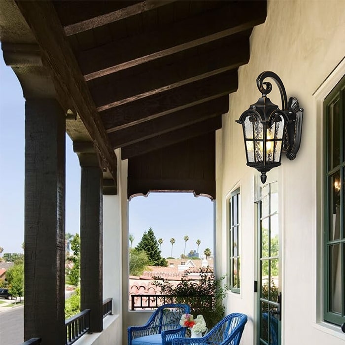 Classic porch lights black, golden light fixtures alluminum lantern lights