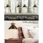 Farmhouse hanging lamp black pendant light metal,wood bedroom light