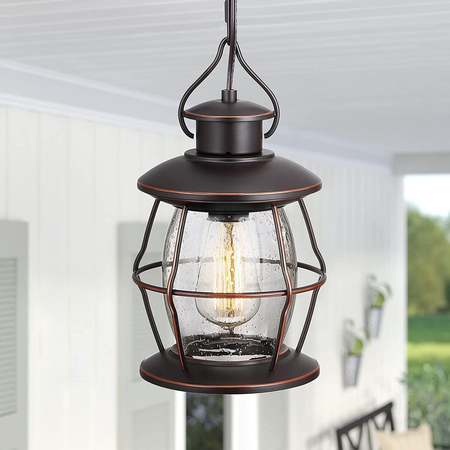 Farmhouse hanging light fixture bronze hanging lamp industrial pendant light