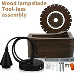 Farmhouse pendant light wood hanging light ceiling chandelier industrial ceiling light fixture