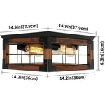 Farmhouse vintage ceiling lamp wood black flush mount light