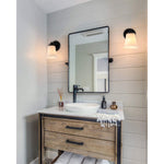 Industrial black wall sconce vintage glass wall lighting fixture