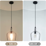 Industrial glass pendant light black kitchen hanging light