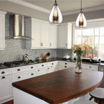 Industrial glass pendant lights modern teardrop chrome mirror effect hanging lighting fixture