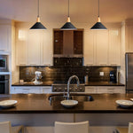 Industrial kitchen island lights black pendant light alloy steel, oak restaurant light