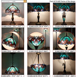 Industrial tiffany ceiling light fixture multi color semi flush mount lamp