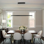 LED pendant light black dining room light wood pool light