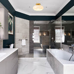 Mid-century modern light fixture gold entryway light glass, iron, metal ceiling light