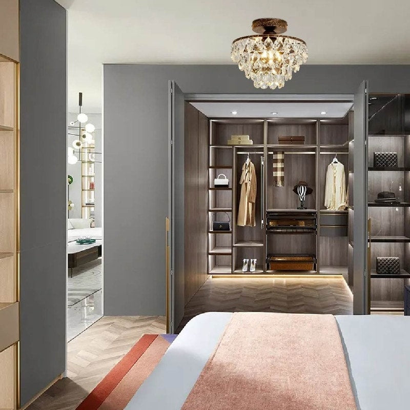 Modern crystal lights bronze chandelier lights metal ceiling light