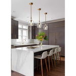Modern glass kitchen pendant lighting over island