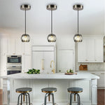 Modern pendant light black hangable light metal, crystal island lights