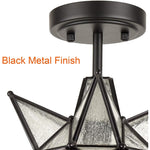Moravian Star semi flush mount ceiling light fixture black metal ceiling lamp - N/A