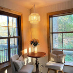 Plug in cord hanging lights natural light fixture rattan, wicker, bamboo kitchen pendant light