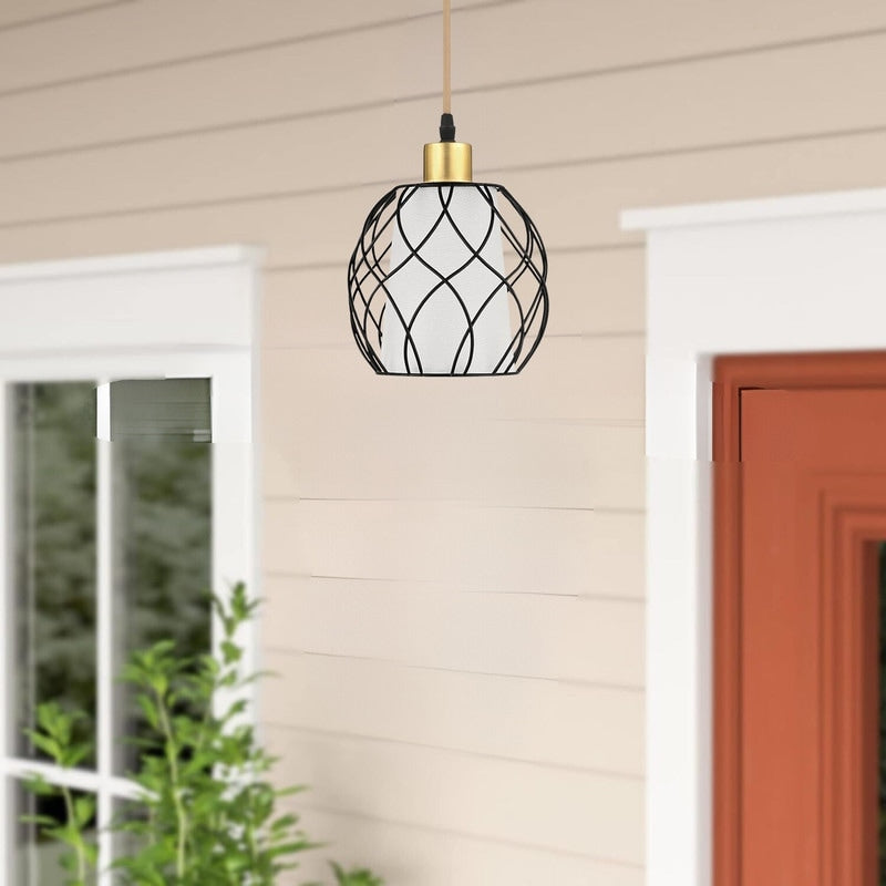 Plug in hanging lights black kitchen lights linen shade pendant light