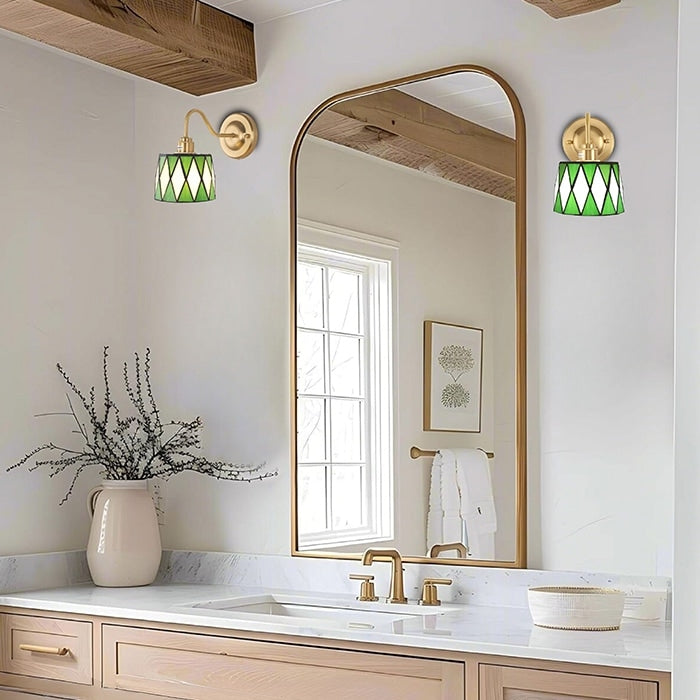 Plug in sconce light green wall lights glass bedroom lights