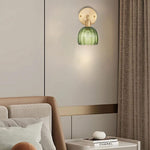 Rechargeable sconce light green wall light brass, glass, iron fixture  light