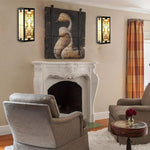 Rectangular wall lights multis sconce light alloy steel, glass light fixture