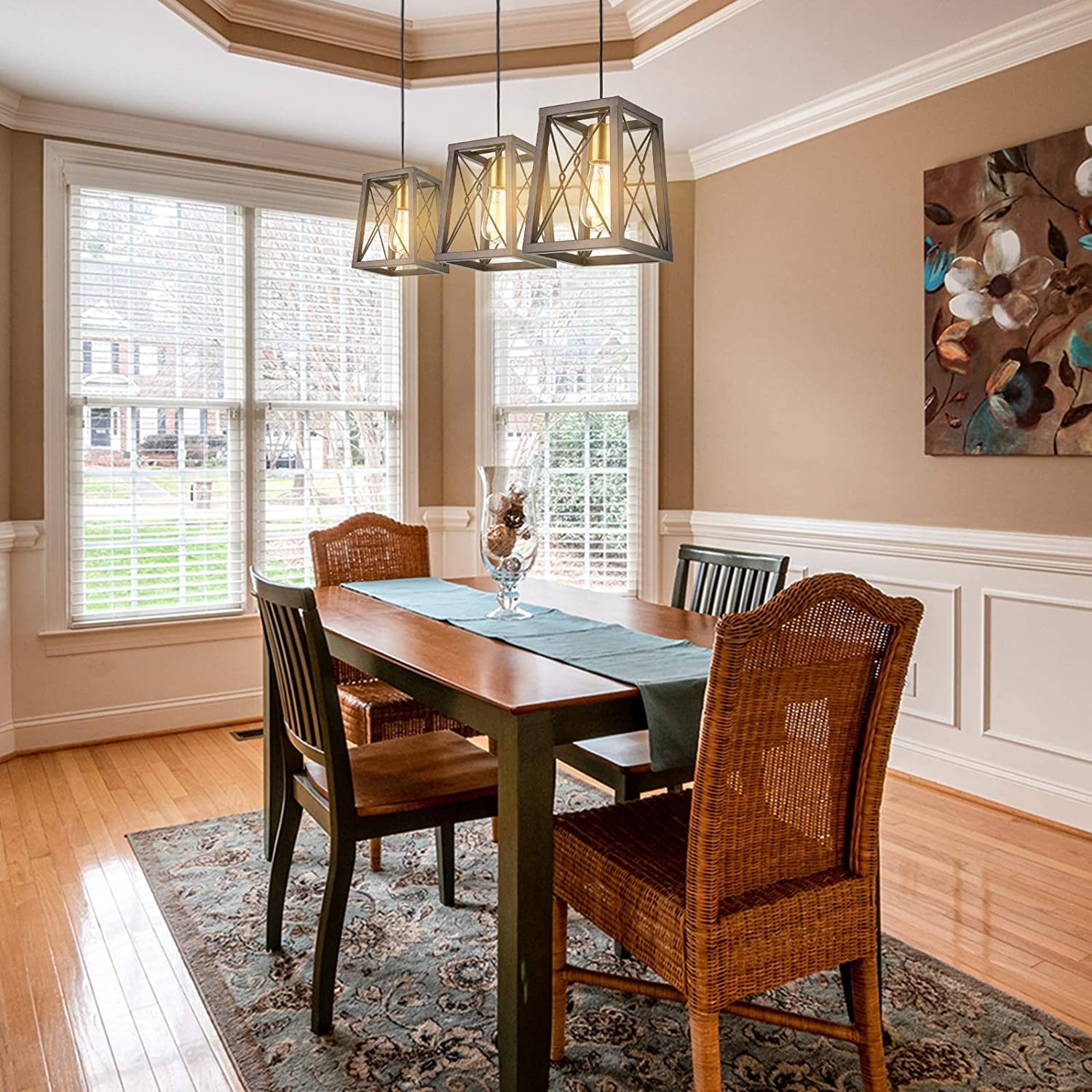 Rustic hanging lights with plug in cord cage hanging pendant light