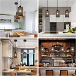 Vintage black pendant light cylinder mini pendant lighting fixture