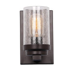 Vintage industrial rustic square bubble glass wall sconce  with  coffee finish