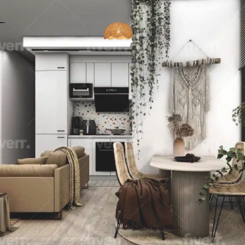 Vintage lotus flower light fixture rattan pendant light natural living room light