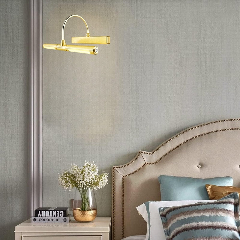 Wireless picture light gold battery light plastic art display light