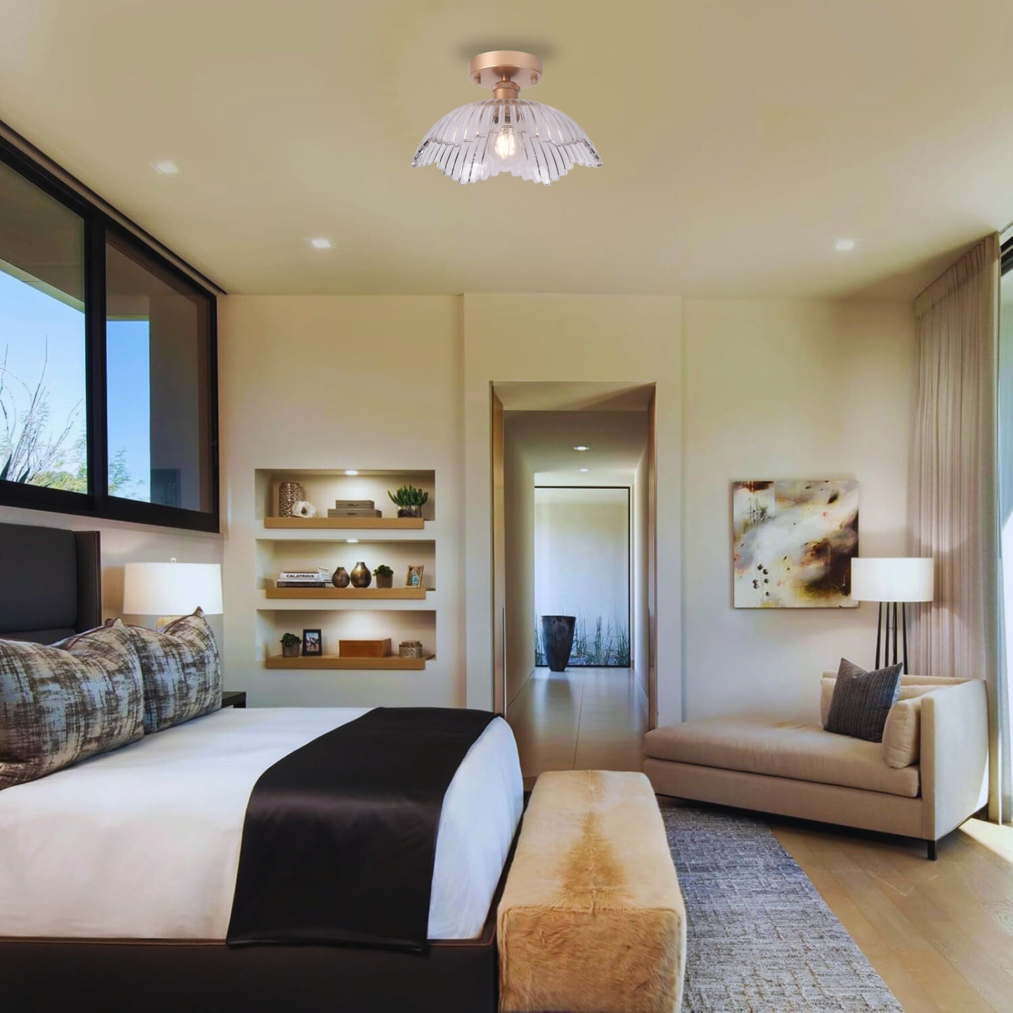 Modern bulb light glass lighting fixtures clear Living Room light ...