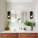 2 Pack wall sconces wooden/Black candle holders wood pillar candle