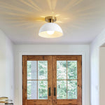 10 inch porch light metal semi flush white gold ceiling lamp