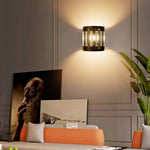Modern vanity wall lamp crystal metal wall light fixture black hallway lighting