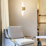2 Light wall sconce glass, metal Light bulbs  cool brass wall light