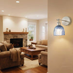 2 pack wall sconce iron glass light fixture grey blue wall lights