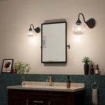 Industrial light bulb glass metal sconce light black vanity light