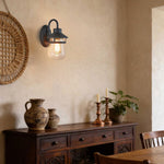 Antique wall sconce glass metal doorway light oil rubbed bronze indoor wall light