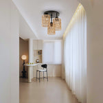 3 light chandelier light metal rattan kitchen light black ceiling light